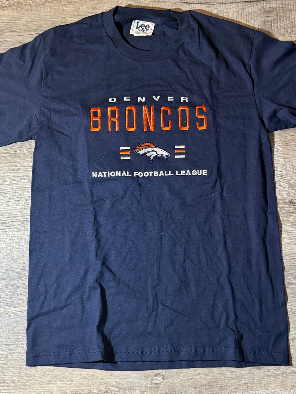 Lee Navy Denver Broncos Logo Short Sleeve Tee